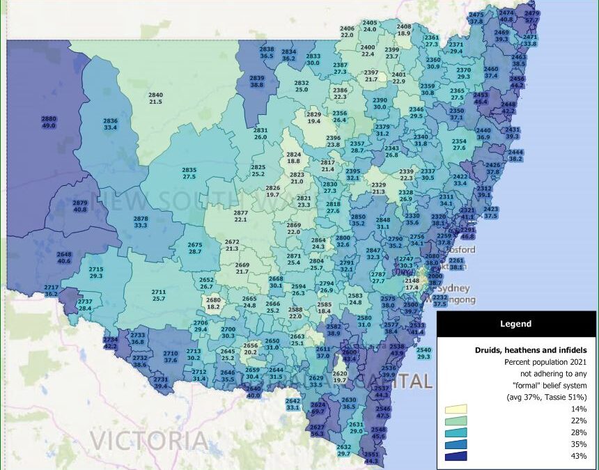 None believers 2021NSWACT - MapMakers Australia