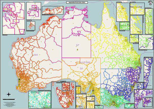 Paper Postcode Map Australia MapMakers Australia   Paper PC Map P11 